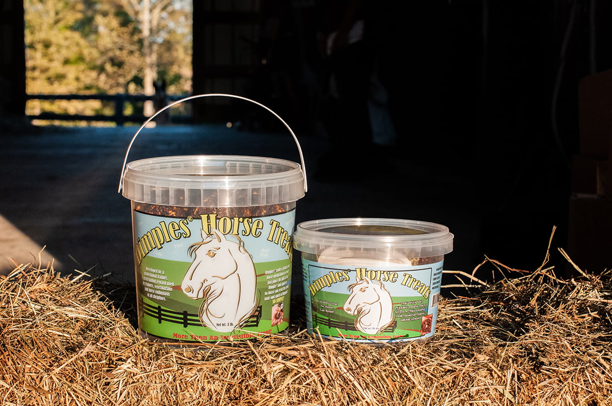 Dimples Horse Treats bucket sizes